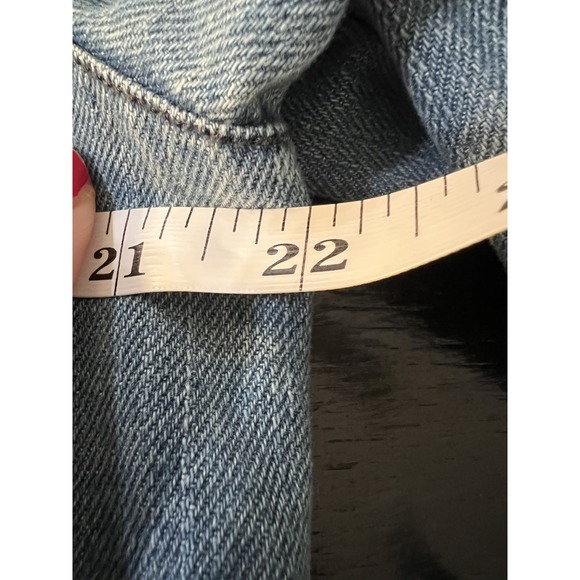 Chicos Denim Jacket Size 2P Embroidered Boho Bohemian Collarless Coastal - Picture 7 of 14